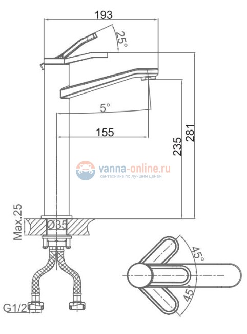 Смеситель D&K Venice Rialto DA1062641 для раковины