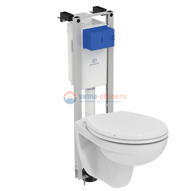 3 в 1 EUROVIT  Промо-комплект, состоящий из: EUROVIT Rimless Безободковый (технология Cut Rimless) подвесной унитаз, с сидением и крышкой с функцией плавного закрытия E131801; E233267 PROSYS ECO FRAME M Встраиваемая инсталляция для монтажа подвесных унита