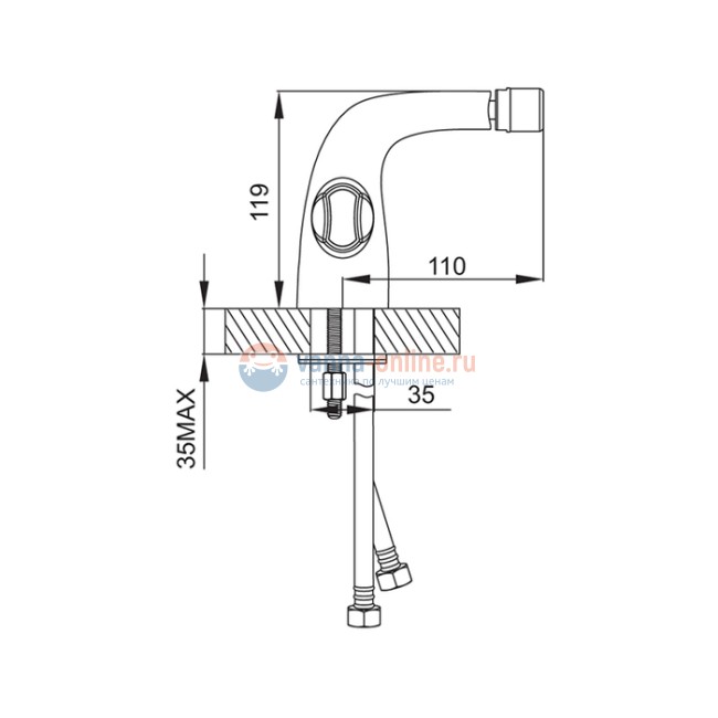 Смеситель Iddis Elansa ELASB00I04 для биде, хром