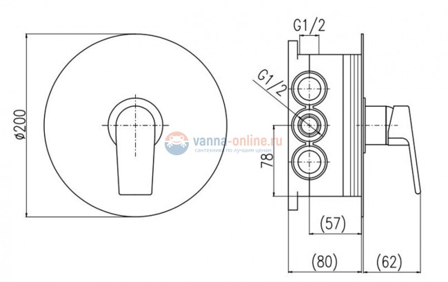 Смеситель скрытого монтажа для душа Rav-Slezak Colorado CO183BOX, хром