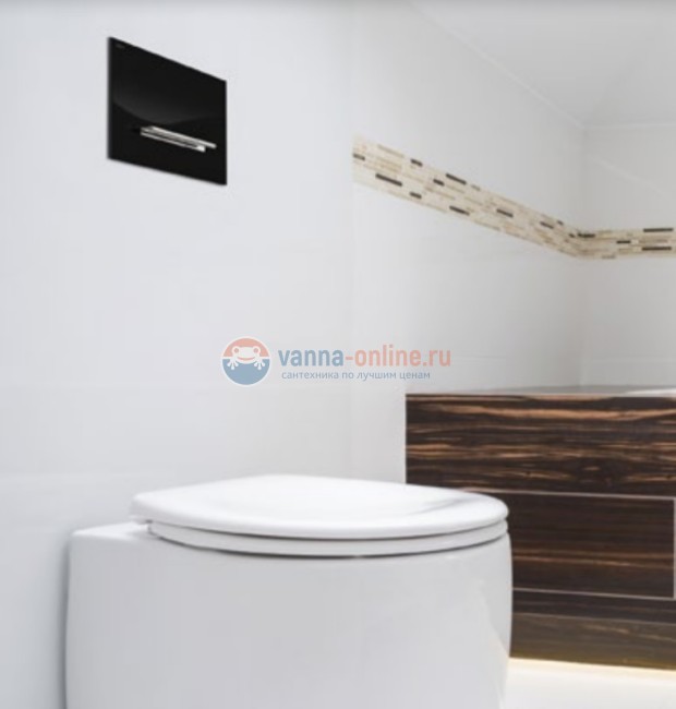 Клавиша смыва MEPA Sirius A New 421741 для унитаза, двойной смыв, для А31/E31, стекло, черный