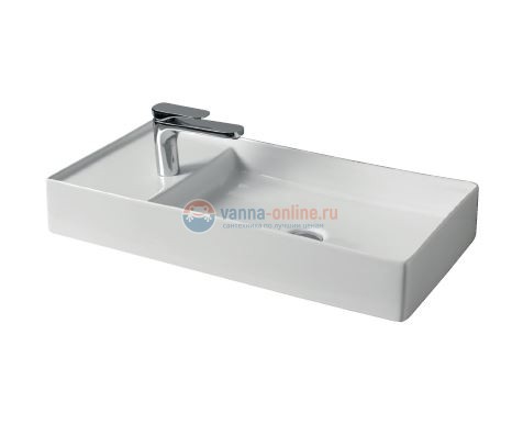 Раковина ArtCeram Scalino 75 SCL004 01; 00, накладная, цвет - белый глянцевый, 75 х 38 х 11,5 см