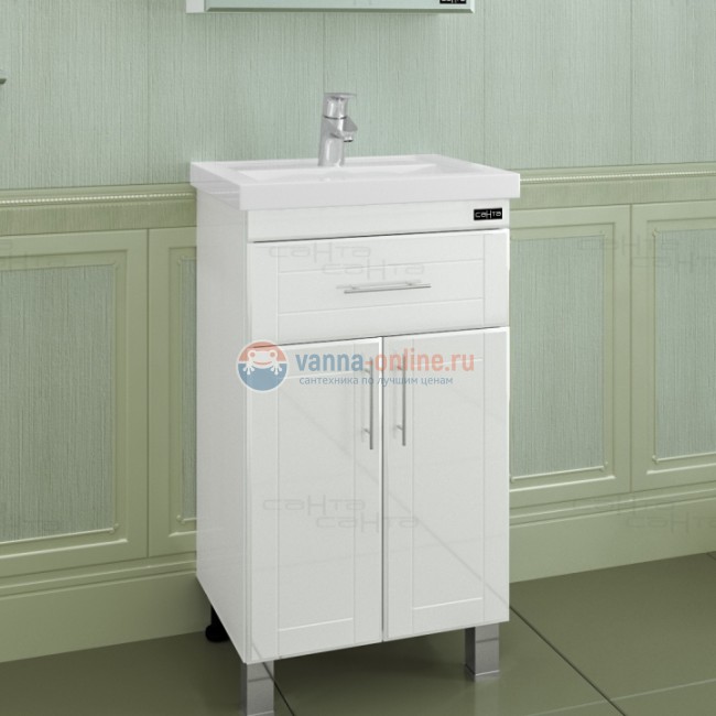Тумба под раковину СаНта Дублин 50 223002 напольная, цвет белый