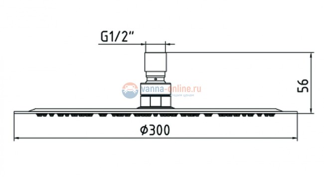 Верхний душ E.C.A Slim 102145014EX