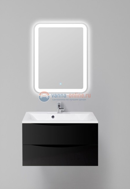 Тумба под раковину BelBagno Marino MARINO-700-2C-SO-NL-P, 70 х 45 х 55 см, Nero Lucido - черный глянец
