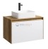 Тумба с раковиной Aqwella Mobi 80 см, фасад белый, корпус дуб балтийский