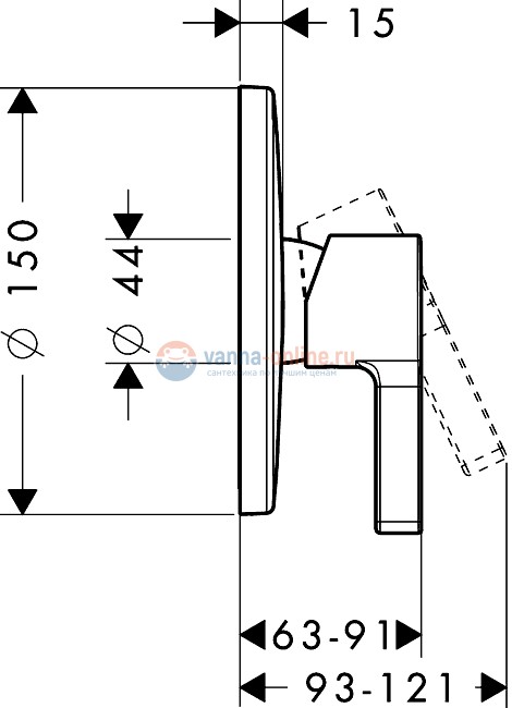 Смеситель Hansgrohe Metris S 31665 для душа внешняя часть
