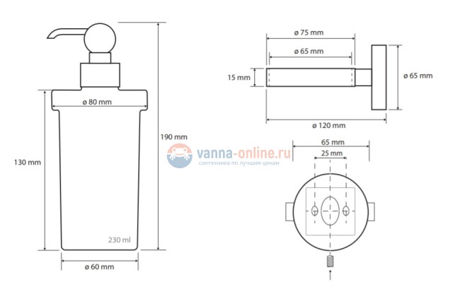 Дозатор жидкого мыла Bemeta Retro 144309012 8 x 12 x 19 см, 300 мл, хром