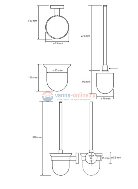 Ершик Bemeta White 104113014 9.5 x 14 x 37 см подвесной, белый Ершик Bemeta White 104113014 9.5 x 14 x 37 см подвесной, белый