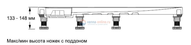 Каркас для поддонов Jacob Delafon Flight Neus E62525-GA , от 140 см
