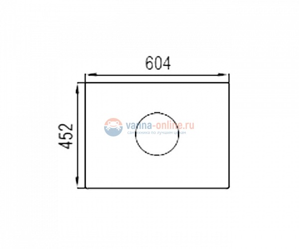 Столешница Акватон Брук 60 (центр) 1A204105BC010 для одной раковины