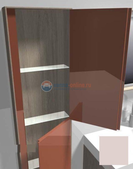 Пенал Jacob Delafon Rythmik Pure EB1774D-M78 40 см, матовый лак пыльная роза, правый