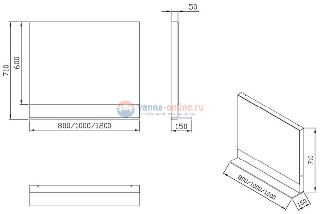 Зеркало Ravak Formy 1000 X000000983, белое