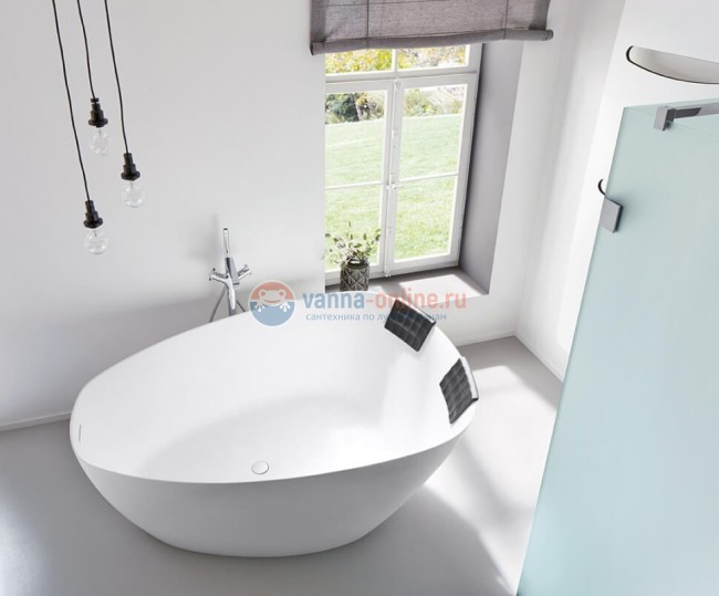 Ванна из искусственного камня Riho Toledo 158x110 см BS5500500000000, белая