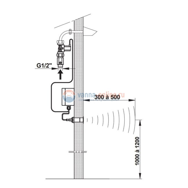 Кран бесконтактный Presto 52400 настенный
