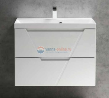 Тумба под раковину BelBagno Vittoria-800-2C-SO-BL 80 см подвесная, цвет белый глянцевый