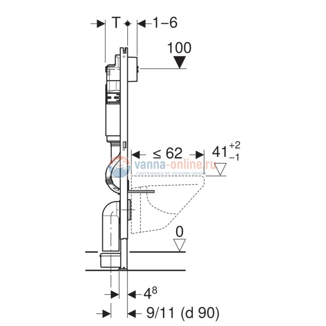 Инсталляция Geberit с безободковым унитазом Geberit Renova, 500.124.TC.R, клавиша цвет глянцевый хром, сиденье микролифт, комплект