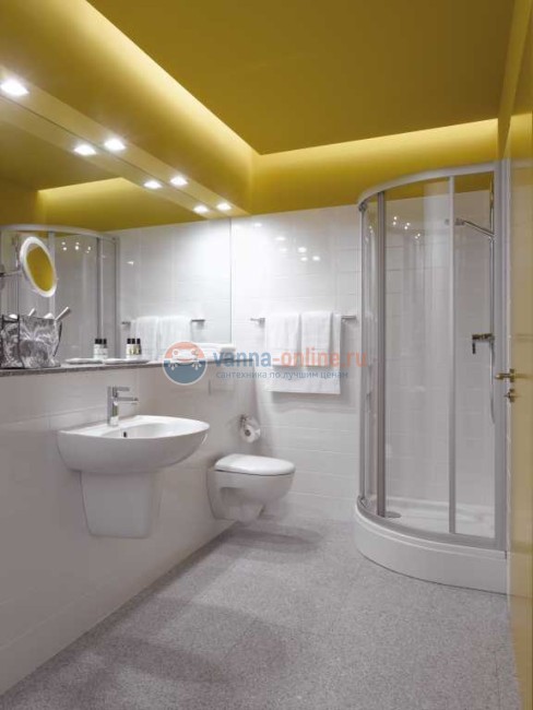 Инсталляция Geberit с безободковым унитазом Geberit Renova, 500.124.TC.R, клавиша цвет глянцевый хром, сиденье микролифт, комплект