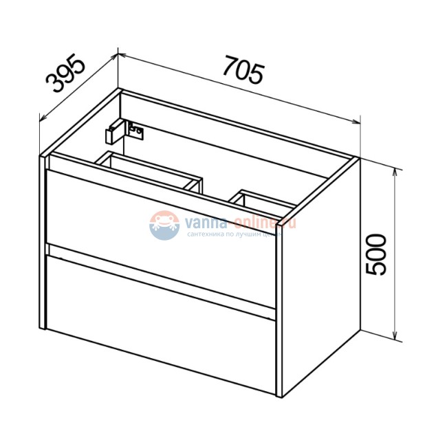 Тумба с раковиной Belbagno KRAFT 39-700/390-2C-SO-RNN 70 cм подвесная с 2 ящиками, Rovere Nebrasca Nature Тумба с раковиной Belbagno KRAFT 39-700/390-2C-SO-RNN 70 cм подвесная с 2 ящиками, Rovere Nebrasca Nature