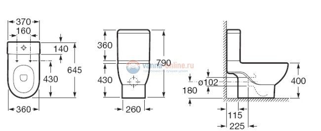 Напольный унитаз Roca Meridian-N 342247000 Напольный унитаз Roca Meridian-N 342247000