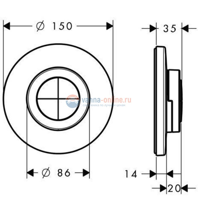 Переключатель потоков Hansgrohe iControl мobile 15942000 Переключатель потоков Hansgrohe iControl мobile 15942000