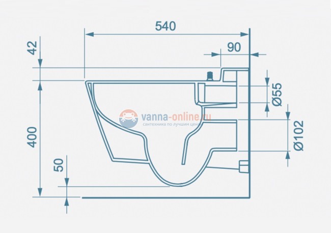 Подвесной унитаз TECEone, электронный, с функцией биде, 9700200