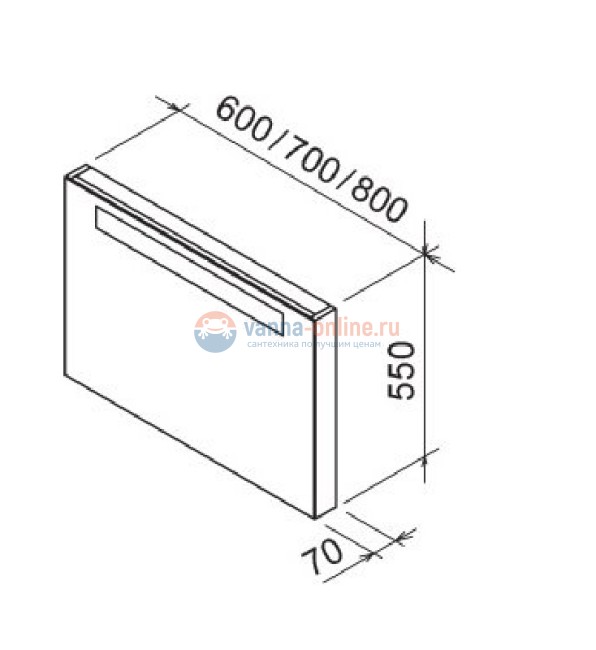 Зеркало Ravak Classic 600, с LED-подсветкой, цвет латте