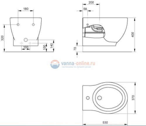 Биде Gala Klea 33362(51688) подвесное