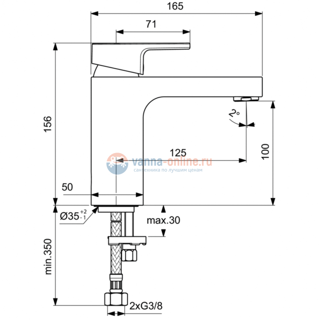 Смеситель для раковины Ideal Standard EDGE A7105AA