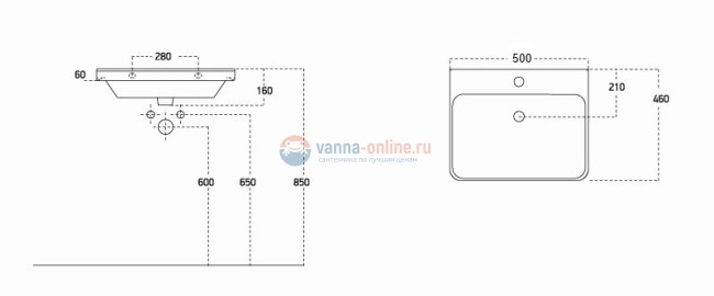 Раковина Накладная BelBagno Luxury 11050-KL
