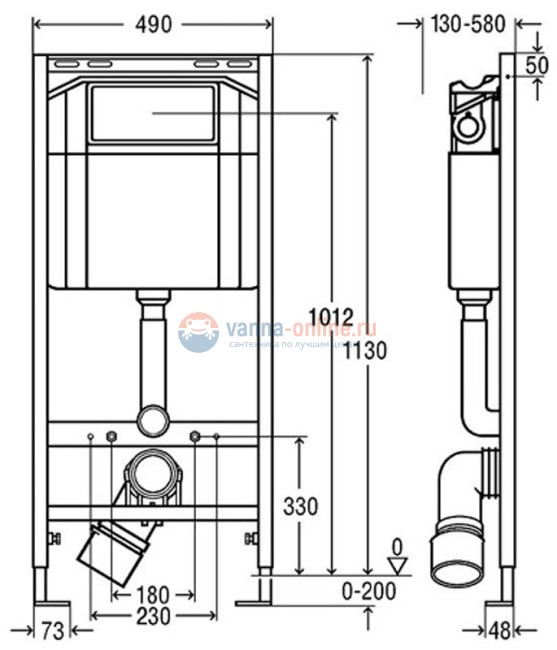 Инсталляция для унитаза Viega Eco 727550 с клавишей Visign for Style 14, хром