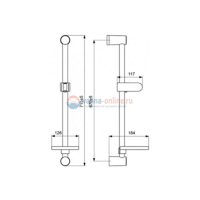 Душевая штанга Vidima Fresh L BA219AA