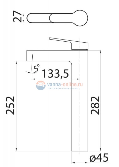 Смеситель Belbagno Delta DEL-LMC-IN для накладных раковин, сатин Смеситель Belbagno Delta DEL-LMC-IN для накладных раковин, сатин