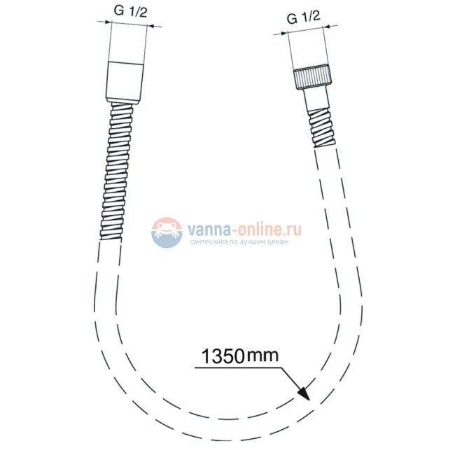 Пластиковый шланг для душа 1350 мм Ideal Standard IDEALRAIN BG135AA