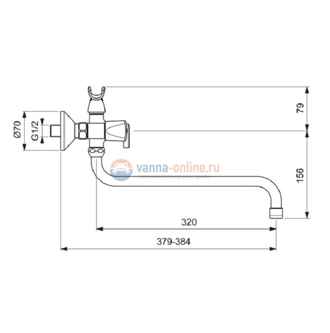 Смеситель для ванны и душа Vidima Practic BA343AA, хром Смеситель для ванны и душа Vidima Practic BA343AA, хром