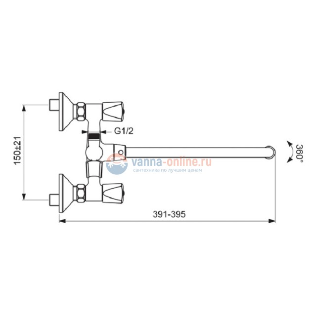 Смеситель для ванны и душа Vidima Practic BA343AA, хром Смеситель для ванны и душа Vidima Practic BA343AA, хром