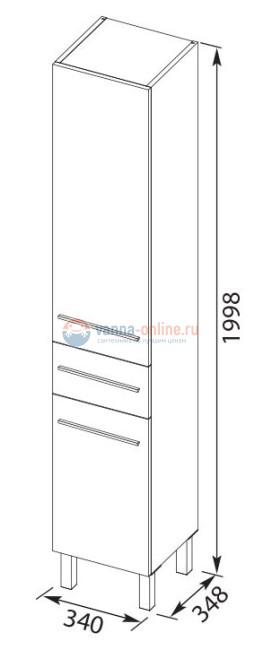 Пенал Aquanet Верона 35 00178970 напольный, цвет белый