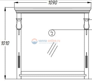 Зеркало Opadiris Риспекто 100, слоновая кость Зеркало Opadiris Риспекто 100, слоновая кость