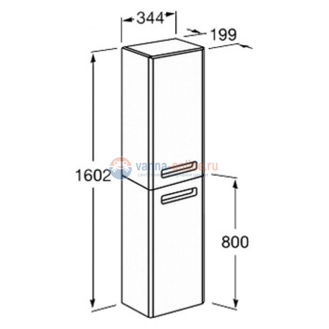 Пенал Roca Gap ZRU9302746, 34 см, фиолетовый, правый, подвесной