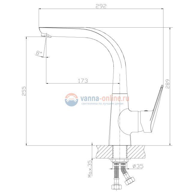 Смеситель Rossinka Z40-23U для кухни Смеситель Rossinka Z40-23U для кухни