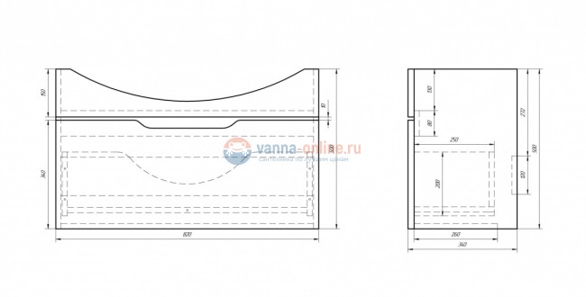 Тумба под раковину Dreja Laguna 85, белый лак