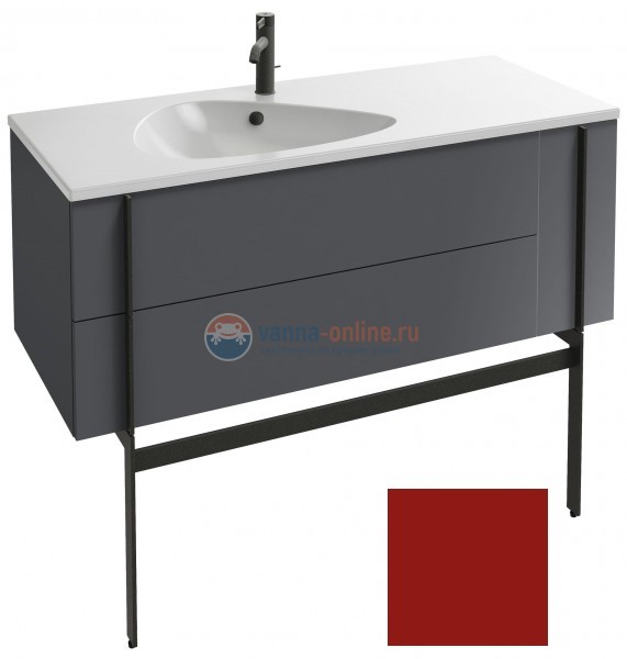 Тумба под раковину Jacob Delafon Nouvelle Vague 120 EB3036-M69, 3 ящика, цвет - темно-красный матовый