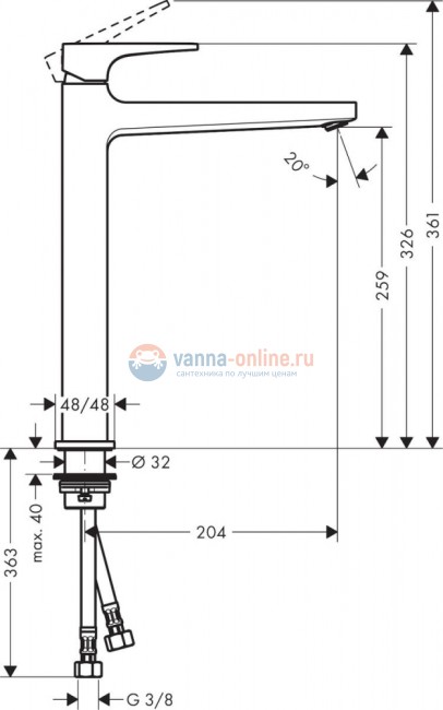 Смеситель Hansgrohe Metropol 32512700 для раковины, белый матовый