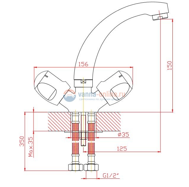 Смеситель Orange Classic S M75-012cr для раковины Смеситель Orange Classic S M75-012cr для раковины