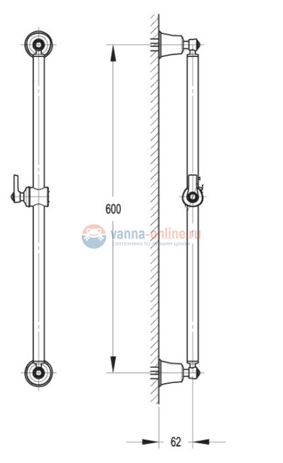 Душевая штанга Cezares Liberty LIBERTY-SD-01 Душевая штанга Cezares Liberty LIBERTY-SD-01