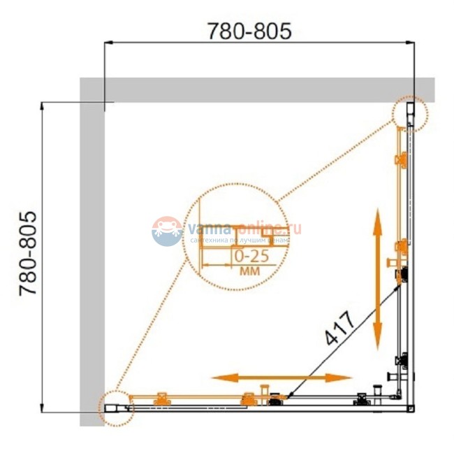 Душевой уголок Cezares Molveno-A-2-80-C-Cr-IV, 80 х 80 см, стекло прозрачное, хром Душевой уголок Cezares Molveno-A-2-80-C-Cr-IV, 80 х 80 см, стекло прозрачное, хром