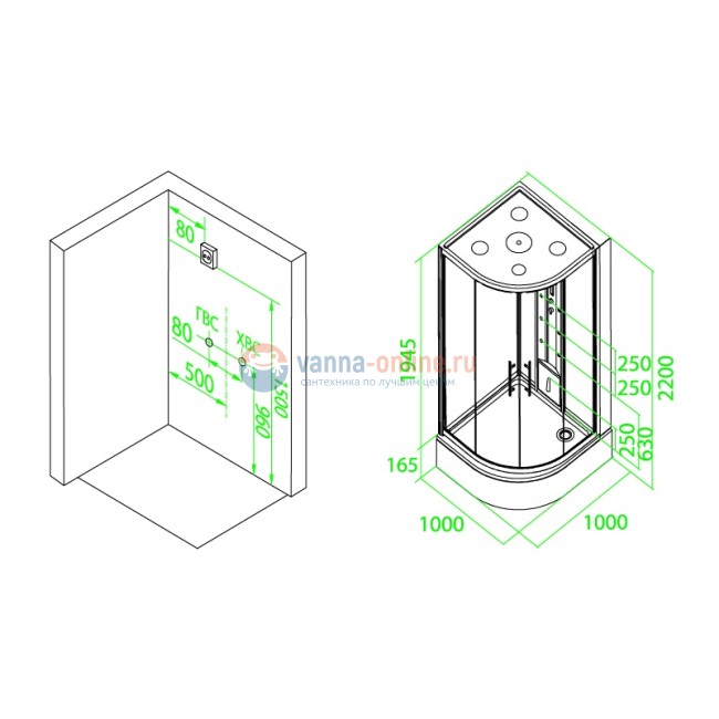 Душевой уголок Iddis Mirro M50R101i23, 100 х 100 х 185 см