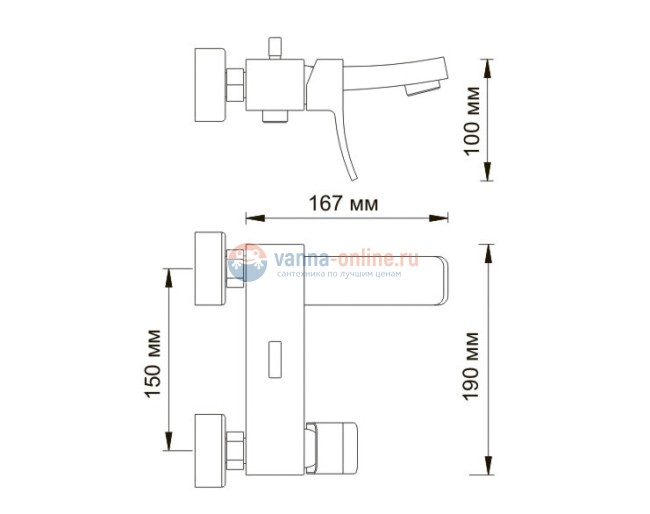 Смеситель WasserKRAFT Aller 1061 для ванны и душа с коротким изливом, хром Смеситель WasserKRAFT Aller 1061 для ванны и душа с коротким изливом, хром