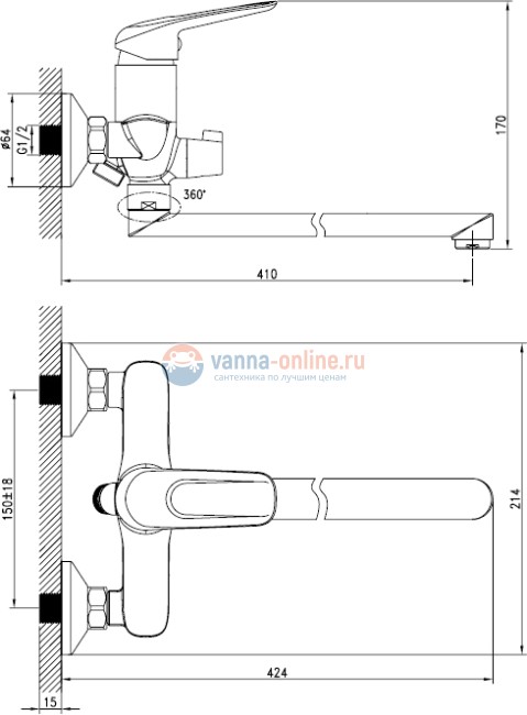 Смеситель Iddis Male MALSBL2i10 универсальный для ванны и душа Смеситель Iddis Male MALSBL2i10 универсальный для ванны и душа