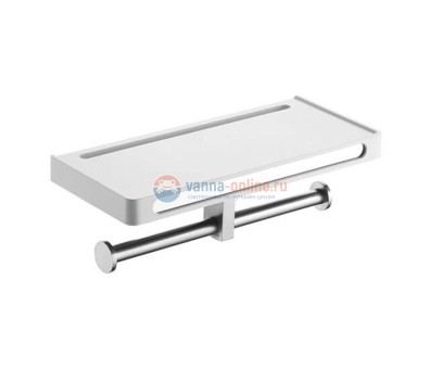 Бумагодержатель двойной с полкой Rush Edge ED77143A, хром